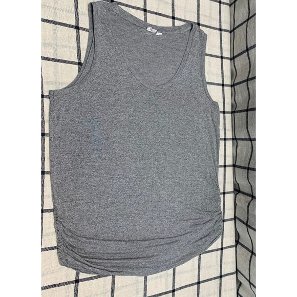 Gap Maternity Tank Top Heather Gray Size Med Cinched Sides Stretchy Comfortable - Picture 1 of 11